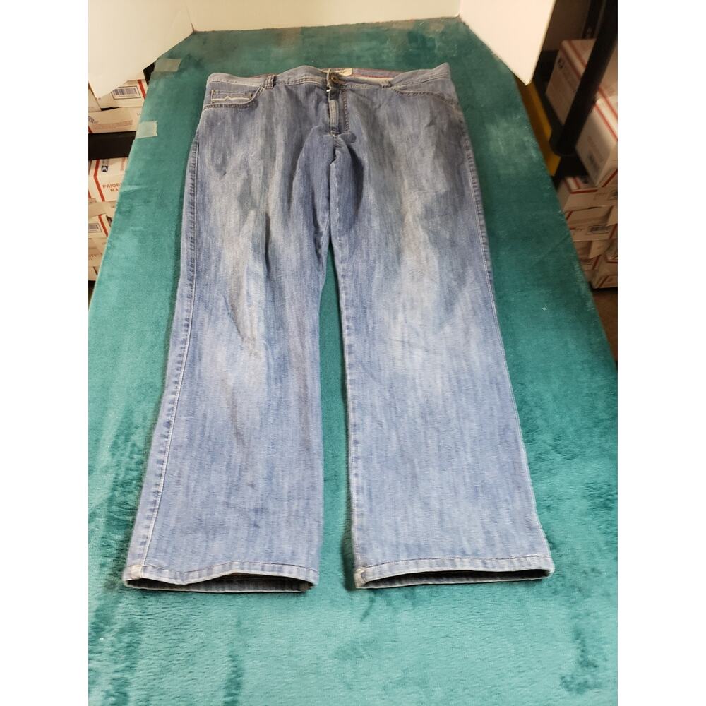 Albert Jeans Size 38x28 Mens Blue Stretch Pants Denim Stone Light Wash Straight